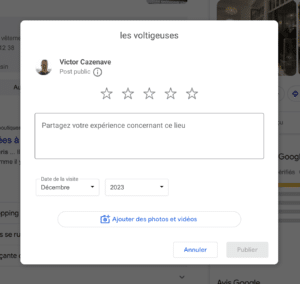 Google avis lien : étape 2