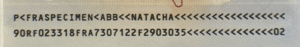 Faux passeport : exemple de MRZ